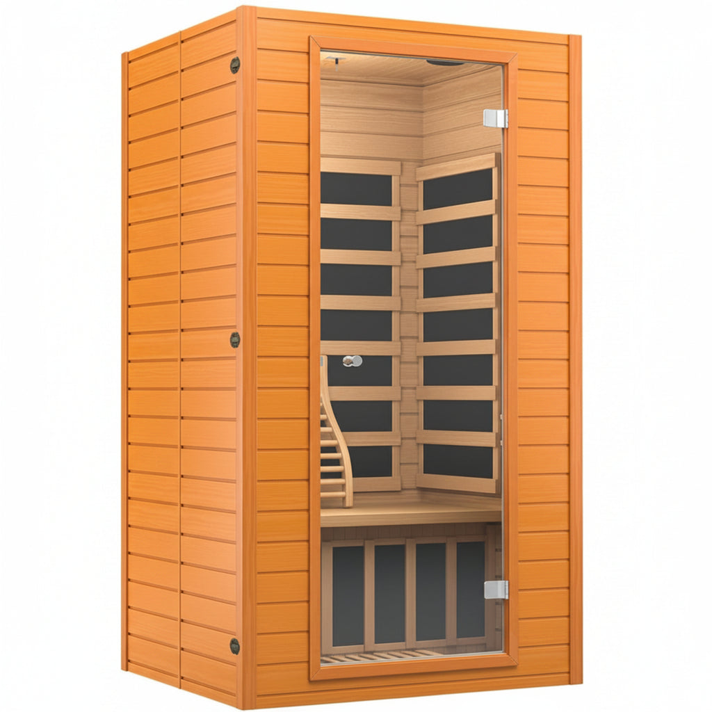 Infrared Sauna for Home, near Zero EMF Home Saunas for up to 2 Person, Indoor Dry Heat Sauna Room with Infrared Red Light Therapy, Bluetooth Speakers, Canadian Hemlock Wood