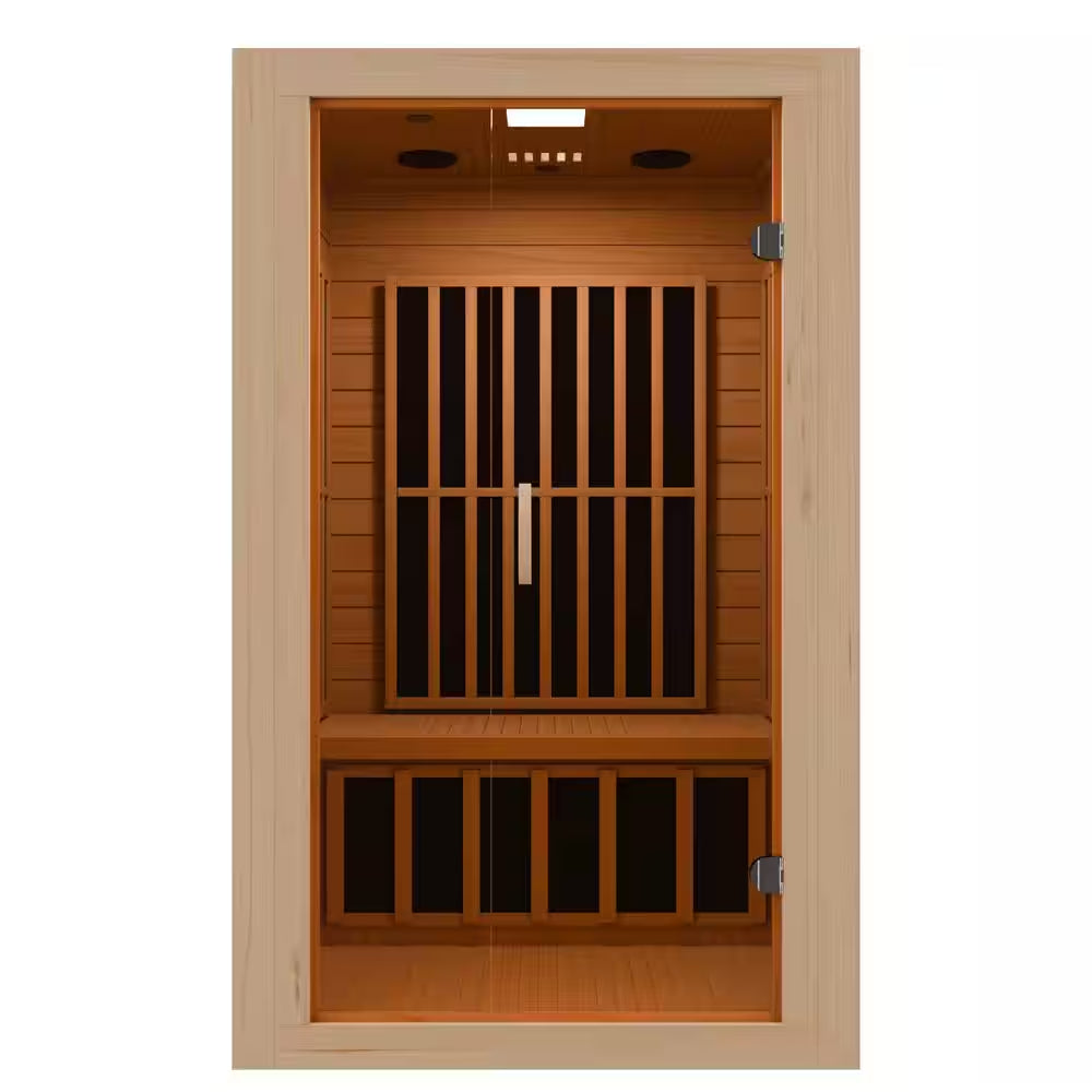 Home Sauna Room 2-Person Indoor Hemlock Wooden Infrared Indoor Sauna Spa with Bluetooth Digital Control Panel