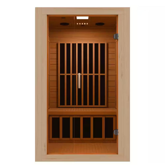 Home Sauna Room 2-Person Indoor Hemlock Wooden Infrared Indoor Sauna Spa with Bluetooth Digital Control Panel